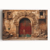 Large black and white stretched canvas of a Middle Eastern cityscape, suitable for kitchen wall art.