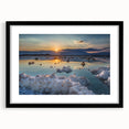 Abstract art print of the Dead Sea in vibrant colors on a textured, extra large canvas, ideal for living room decor.
