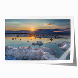 Extra large rolled print of the Dead Sea landscape in soft earth tones, ideal for dining room wall art.
