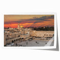 Extra large rolled print of Jerusalem scenery in muted earth tones, ideal for art wall dining room.