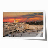 Extra large rolled print of Jerusalem scenery in muted earth tones, ideal for art wall dining room.