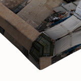 Black and white landscape art painting of Jerusalem on stretched canvas, ideal for bedroom wall art.