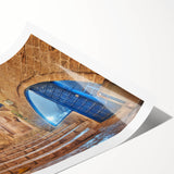 Extra large rolled print featuring line art flowers in muted tones, ideal for large living room wall decor.