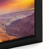Extra large framed canvas featuring a textured black wall art of a Middle Eastern scenery, vivid with colorful accents.