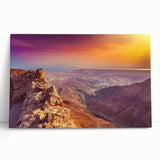 Black and white stretched canvas featuring a panoramic view of a Middle Eastern cityscape.