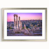 Textured art depicting abstract Jordan scenery in silver frame, ideal for bedroom ambiance.