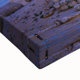 Black and white landscape art painting of Jordanian scenery on large stretched canvas, ideal for bedroom wall decor.