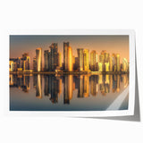 Extra large rolled print of a Qatar scenery depicting vibrant twilight hues, ideal for art wall dining room.