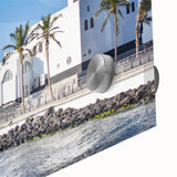 Large abstract wall art featuring a mid-century modernist Saudi Arabian landscape in muted earth tones.