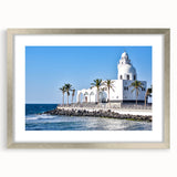 Textured abstract art print depicting a Middle Eastern scenery in muted earth tones on a framed silver mat.