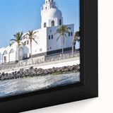 Extra large framed canvas featuring textured, colorful art of a Middle Eastern scenery, ideal for living room decor.