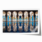 Extra large rolled print of Abu Dhabi scenery with muted earth tones, ideal for dining room wall art.
