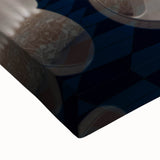 Black and white landscape art painting of Abu Dhabi on stretched canvas, ideal for bedroom wall decor.