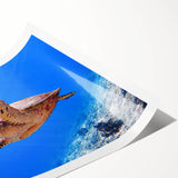 Extra large wall art featuring line art flowers in muted earth tones on a rolled print, ideal for large living room decor.