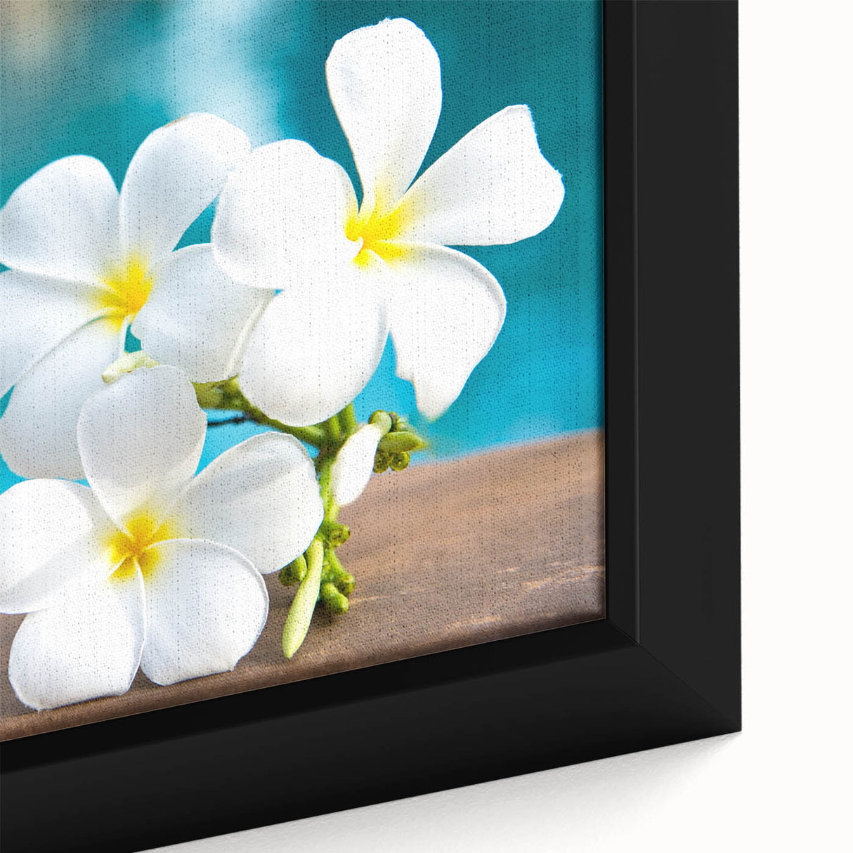 Extra large framed canvas featuring a textured depiction of Bora Bora with a black background and colorful accents.