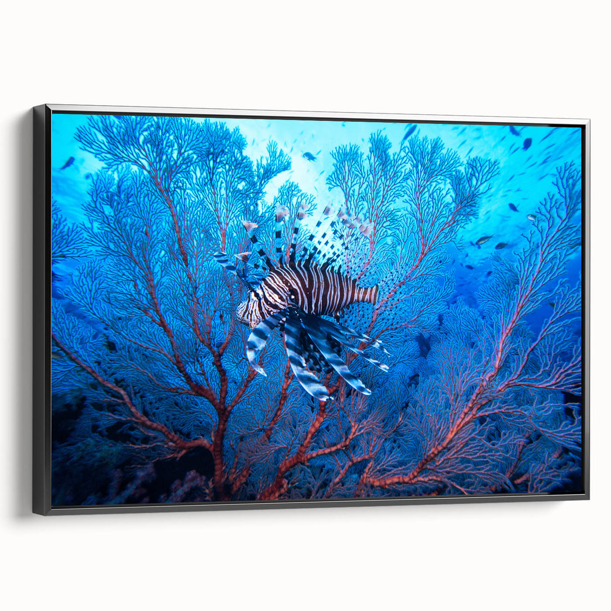 Black and white landscape art painting of Micronesia on framed canvas, ideal for bedroom wall decor.