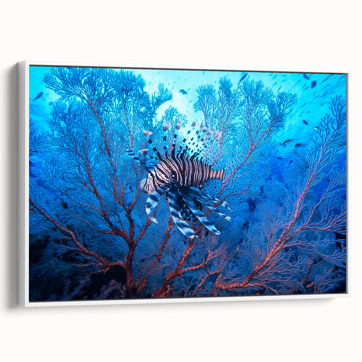 Vintage poster art of Micronesia on framed canvas, featuring vibrant oceanic hues, ideal for living room decor.