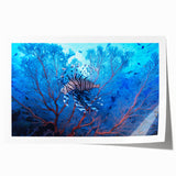 Extra large rolled print of Micronesian scenery with vibrant ocean and floral elements.