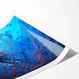 Extra large rolled print featuring line art flowers in soft pastel shades, ideal for large living room wall art.