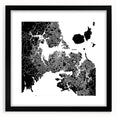 Extra large abstract art print of Auckland skyline in vibrant, colorful hues on a black framed canvas.