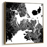Framed canvas wall art of Auckland's skyline in silver and gold tones, ideal for bedroom decor.