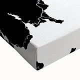 Black and white landscape painting of Auckland on stretched canvas, ideal for bedroom wall art.