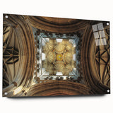 Acrylic print of a large abstract depiction of Canterbury, New Zealand, in blue and green tones.