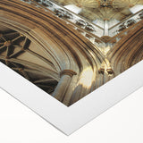 Art deco poster featuring a serene Canterbury, New Zealand landscape in pastel blues and greens, on rolled canvas.