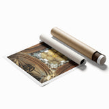Rolled print of Canterbury, New Zealand scenery with soft pastel floral elements, ideal for classy bathroom wall art.