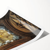 Extra large wall art featuring line art flowers in soft pastel colors on a rolled canvas.