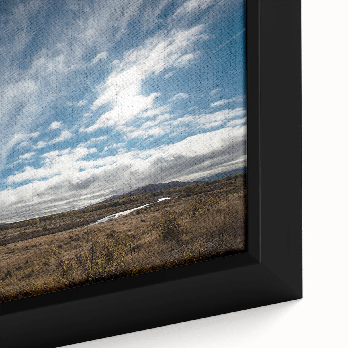 Extra large framed canvas featuring a textured, colorful abstract depiction of Otago, New Zealand.