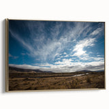 Framed canvas featuring a vintage-style landscape painting of Otago, New Zealand in muted earth tones.