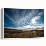 Vintage poster art of Otago, New Zealand scenery on framed canvas, featuring muted earth tones, ideal for living room decor.