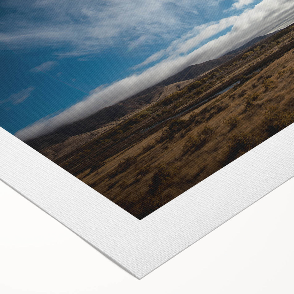 Art deco poster of Otago, New Zealand scenery on rolled canvas, featuring muted earth tones, ideal for dining room wall art.