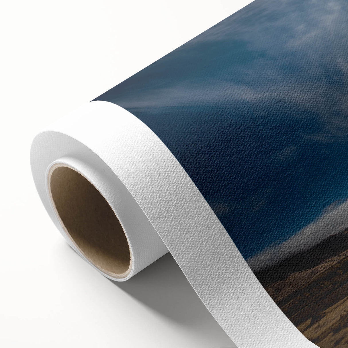 Art deco poster of Otago, New Zealand scenery on rolled canvas, featuring muted earth tones, ideal for nursery wall art.