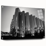 Acrylic print of Taranaki, New Zealand with vibrant blue and green tones, ideal for bedroom or dining room decor.