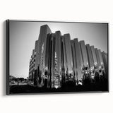 Black and white framed canvas depicting Taranaki, New Zealand landscape, ideal for bedroom wall decor.