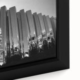 Extra large framed canvas depicting Taranaki, New Zealand, in black with vibrant, textured color accents.