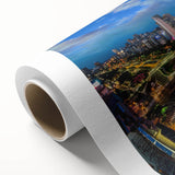 Art Deco poster of Buenos Aires skyline in pastel shades on rolled canvas, ideal for nursery wall art.