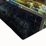 Black and white landscape art painting of Buenos Aires on stretched canvas, ideal for bedroom wall art.