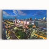 Black and white photo of Buenos Aires skyline on large stretched canvas, ideal for kitchen wall art.