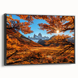 Black and white landscape art painting of an Argentine scenery on a framed canvas, ideal for bedroom wall decor.
