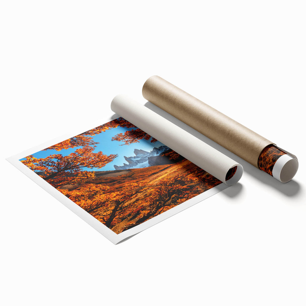 Extra large rolled print featuring a floral scene in soft pastel shades.