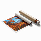 Extra large rolled print featuring a floral scene in soft pastel shades.