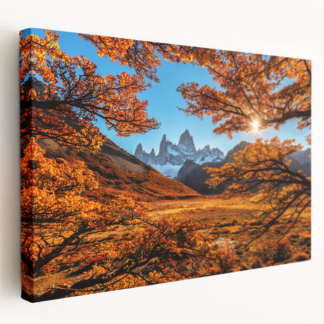 Large canvas print of an Argentine landscape in muted earth tones, ideal for kitchen wall art.