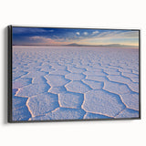 Black and white framed canvas of a Bolivian landscape, ideal for bedroom wall art.