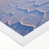 Art deco poster featuring a Bolivian landscape in muted earth tones on rolled canvas, suitable for dining room wall art.