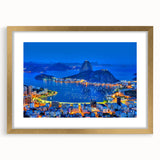 Extra large abstract art print of a textured Brazilian landscape in earth tones, framed in gold, ideal for living room decor.