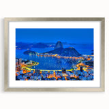 Textured art depicting an abstract Brazilian landscape in earthy tones on a framed silver mat, suitable for bedroom decor.