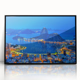 Large abstract wall art depicting a Brazilian landscape in muted earth tones on a framed acrylic.